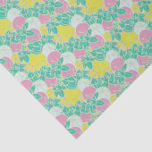 Mousseline papier motif moderne feuille, bourgeon et fleur (Détail)