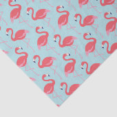 Mousseline Papier motif rose flamingo bleu (Détail)