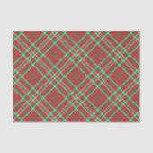 Mousseline Papier motif rouge vert Noël plaid (Recto)