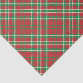 Mousseline Papier motif rouge vert Noël plaid (Détail)