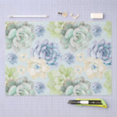 Mousseline Papier motif succulent (Artisanat)