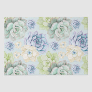 Mousseline Papier motif succulent