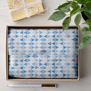 Mousseline Papier Motif triangle bleu - cadeau moderne