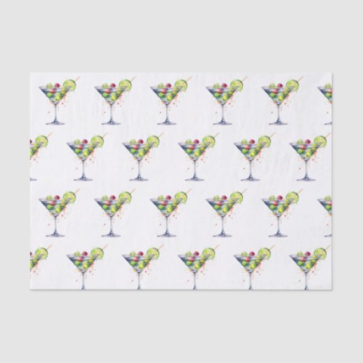 Mousseline Papier mouchoir à thème Martini de Las Vegas (Recto)
