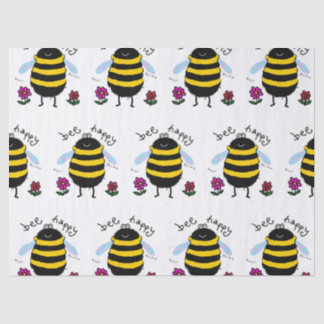 Mousseline Papier mouchoir abeille heureuse mignon
