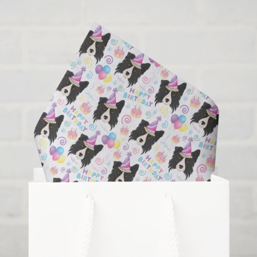 Mousseline Papier mouchoir Border Collie (Sac cadeau)