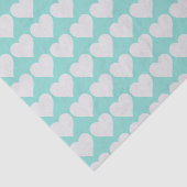 Mousseline Papier mouchoir cœurs bleus et argentés BRIDE & CO (Détail)