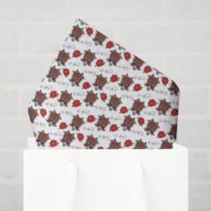 Mousseline Papier mouchoir de Noël à motif d'âne floral