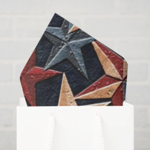 Mousseline Papier mouchoir étoilé motif patriotique