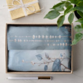 Mousseline Papier mouchoir Fleurs bleues et perles (Cadeau)