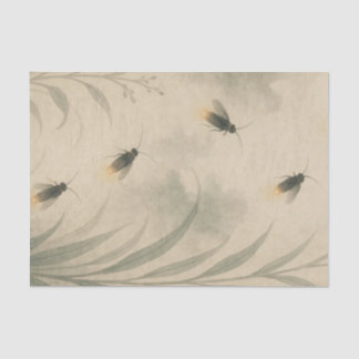 MOUSSELINE PAPIER MOUCHOIR IMPRIMÉ LUCIOLLE JAPONAISE