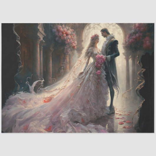 Mousseline Papier mouchoir Mariée et Marié (Recto)