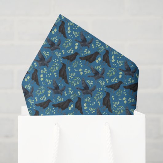 Mousseline Papier mouchoir Raven bleu (Sac cadeau)