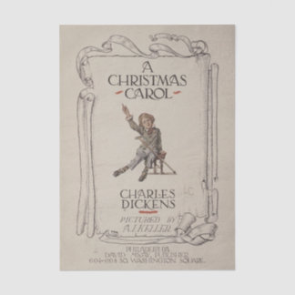 Mousseline Papier mouchoir vintage Charles Dickens Un chant d
