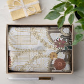 Mousseline PAPIER MOUSSELINE- Steampunk Striped Flowers (Cadeau)