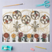 Mousseline PAPIER MOUSSELINE- Steampunk Striped Flowers (Artisanat)