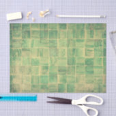Mousseline Papier papier à motif Carré vert (Artisanat)
