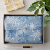 Mousseline Papier papier motif bleu blanc (Cadeau)