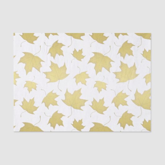 Mousseline Papier papier Motif Gold Maple Feuille (Recto)