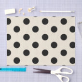 Mousseline Papier papier Motif noir chic Pois (Artisanat)
