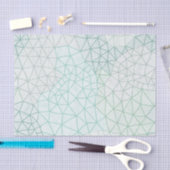 Mousseline Papier papier papier imprimé vert bleu (Artisanat)