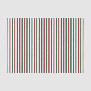 Mousseline Papier papier papier Motif rayé rouge et vert