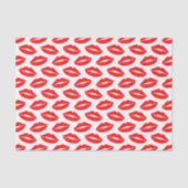 Mousseline Papier papier papier Motif rouge baiser (Recto)