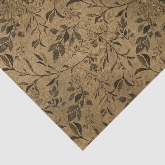 Mousseline Papier papier papier papier Motif Grunge Leaf (Détail)