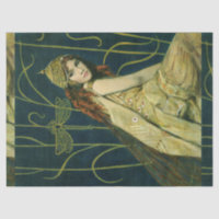 Papier papier papier tissu nymphe Art nouveau vint