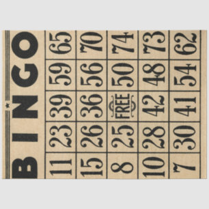 Mousseline Papier papier pour carte de bingo