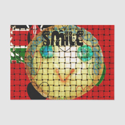 Mousseline Papier papier pour sourire rouge (Recto)