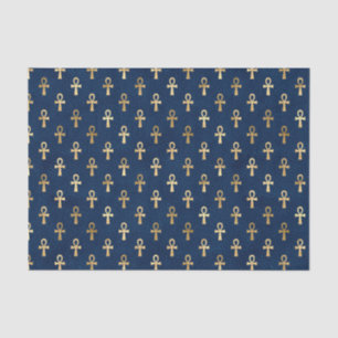 Mousseline Papier papier Tissu bleu égyptien Ankh Enveloppe