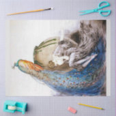 Mousseline Papier Peacock et Decoupage Muse Art déco (Artisanat)