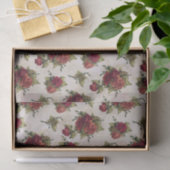 Mousseline Papier peint antique de rose rouge (Cadeau)