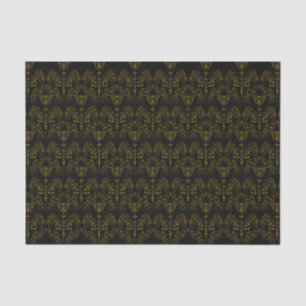 Mousseline Papier peint Damas vintage - or + votre backgr.