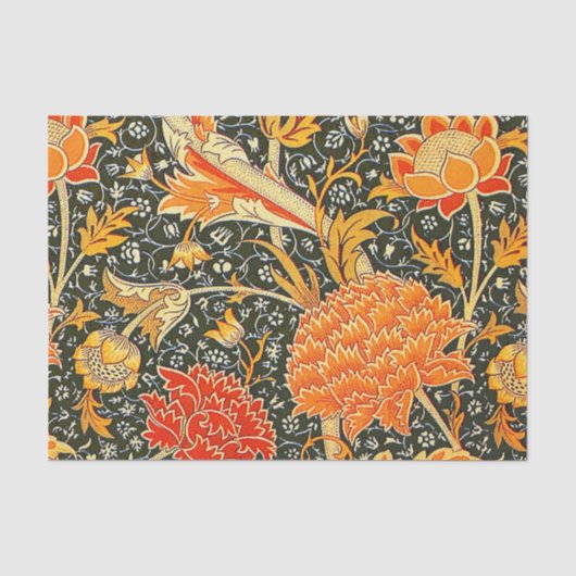 Mousseline Papier peint fleur de William Morris Cray  (Recto)
