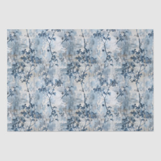 Mousseline Papier peint floral vintage - Anti bleu & blanc