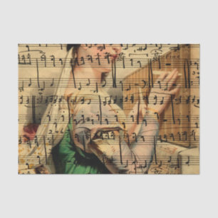 Mousseline Papier peint victorien de feuille de musique