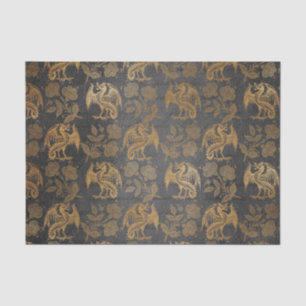 Mousseline Papier peint vintage de dragon d'imaginaire de