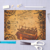 Mousseline Papier peint vintage de train de Steampunk (Artisanat)