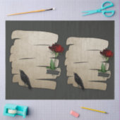 Mousseline Papier Rose corbeau gothique 20x30 Découpage  (Artisanat)
