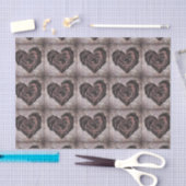 Mousseline papier rose de coeur goth (Artisanat)