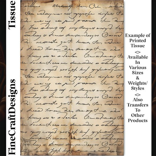 Mousseline Papier Sepia Agé Élégant Écriture DC8a Découpage