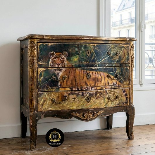 Mousseline Papier Tiger Découpage vintage