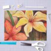 Mousseline Papier Tiger Lily Aquarelle (Artisanat)