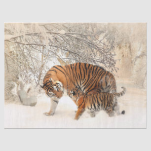 Mousseline papier tigre maman et tissu bébé