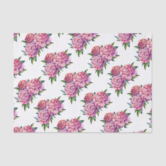 Mousseline Papier Tissu(2) Set Peonies Blooming (Recto)