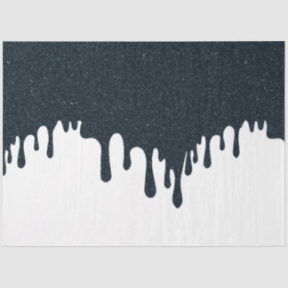 Mousseline Papier Tissu à Encre Coulante Noir – Personnalisab