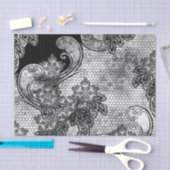 Mousseline Papier Tissu À LACE NOIRE (Artisanat)