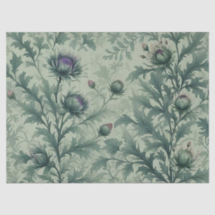 Mousseline Papier Tissu à Motif Élégant de Chardon Floral